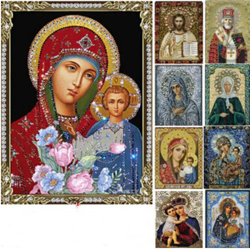 Подарок на год 3d diy Алмазная вышивка религия мозаичные иконы с изображением девы Марии и Иисуса картина наборы для вышивки крестом вышивка бисером, вышивка рукоделие