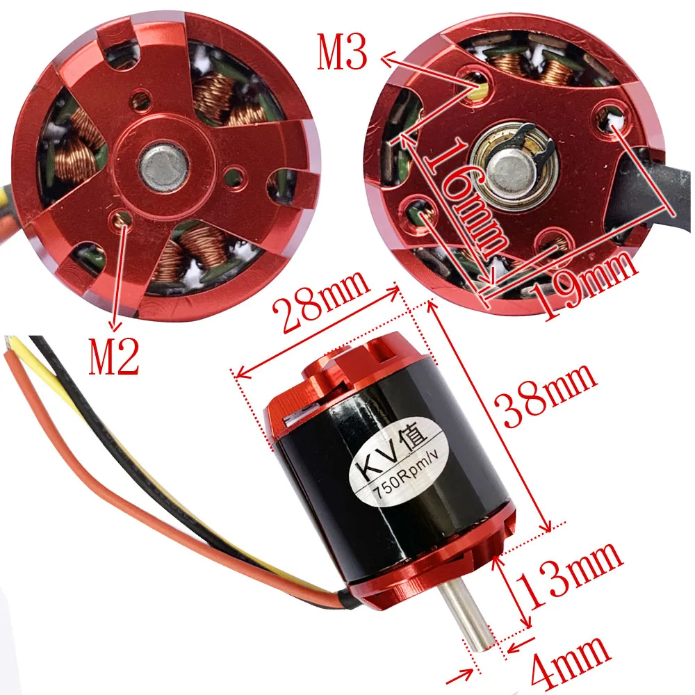 1 шт. 2836 Швейцарский двигатель бесщеточный двигатель мощный источник питания C750KV высокий крутящий момент высокая мощность высокоскоростной бесщеточный двигатель