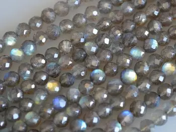 

Genuine Natural Rainbow Labradorite Loose Beads Grade A Faceted Round 4mm 6mm 8mm,1string of 15.5"