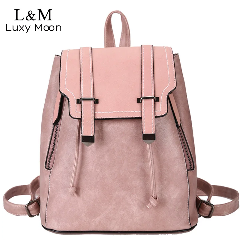 

Women Leather Backpacks For Teenage Girls School Bags Sac a Dos Preppy Style Female Backpack Mochilas Retro Rucksack 2019 XA104H
