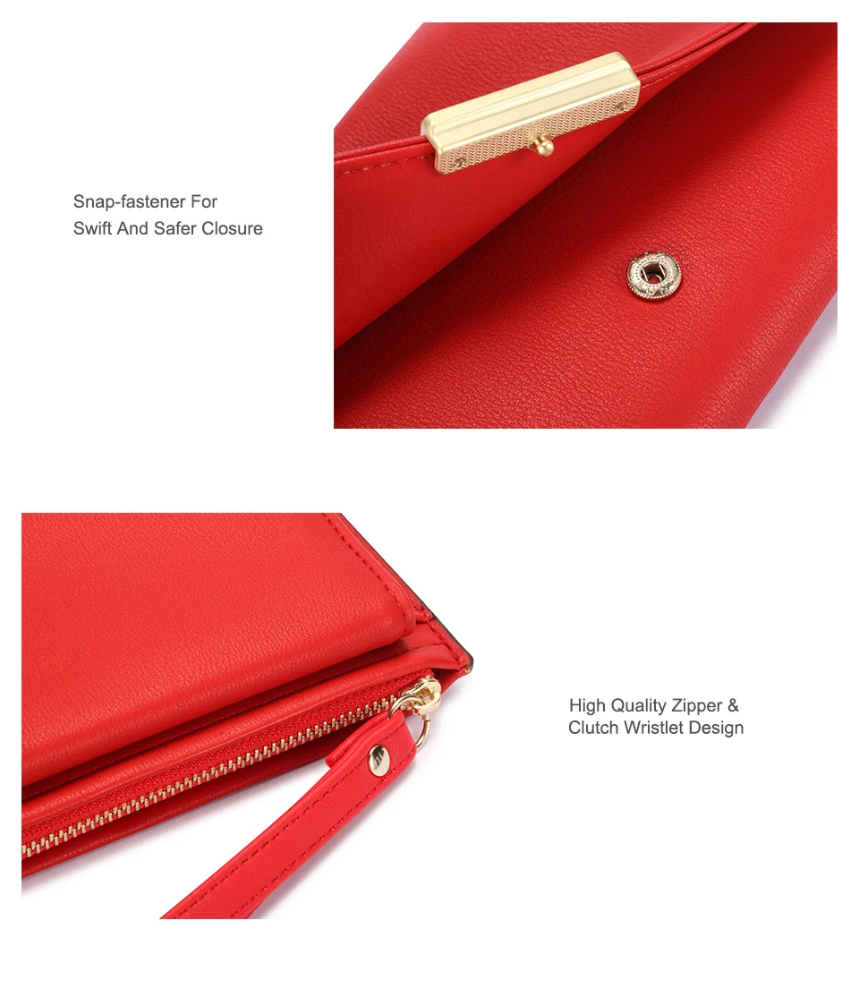 Jamarna Wallet Female PU Leather Long Clutch Women Wallet Female Women Wallets Red Zipper Phone Pocket Coin Purse Wristlet_12