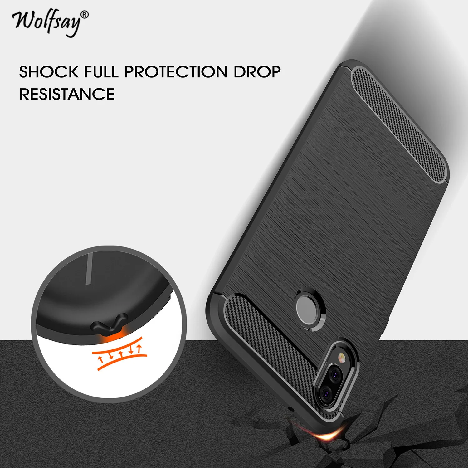 Case Huawei P20 Lite Cover Cases Soft TPU Brush Rugged Fundas for Phone Nova 3E / Coque |