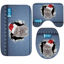 Комплект одежды из 3 предметов пены памяти коробка кошка Ванная комната коврик Мягкие Нескользящие абсорбирующие коврики для туалет ванна душ и ванная комната