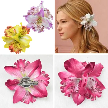 

Seaside Holiday Travel Photo Simulation Three Valve Thailand Phalaenopsis Brooch Bride Orchid Flower Hair Accessories Dual-use