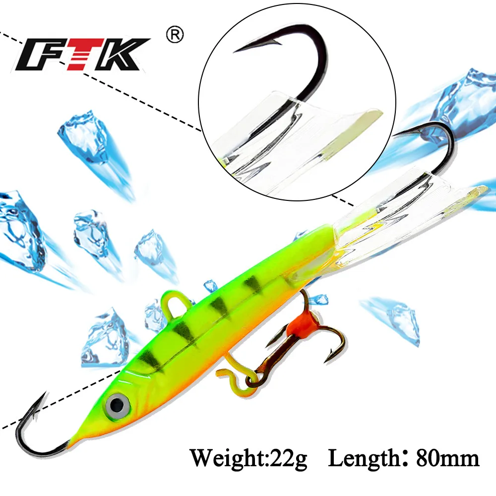 

FTK 1PC Winter Ice Fishing Lure Jigging Lead Fish Bait 8CM-21G Fishing Hook Ice Balance Jigs