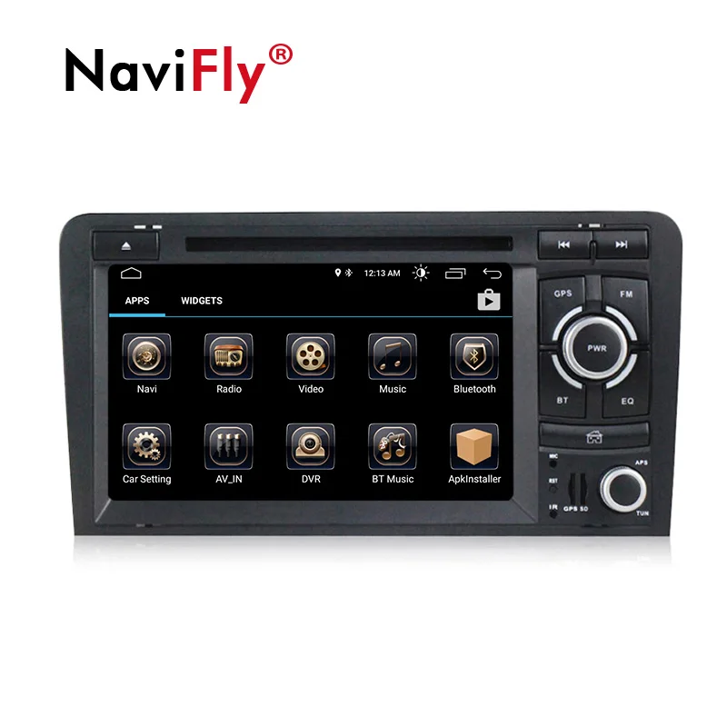 Top NaviFly Android 8.1 Car dvd GPS Navigation for Audi A3 S3 2003-2013 Car radio multimedia aoturadio player Canbus HD 1024*600 2