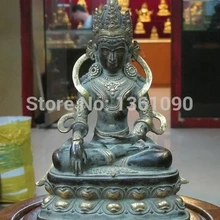 Xd 00670 9." Тибет Народная Классическая Чистая Фиолетовый Бронзовый Золотой Будда Шакьямуни Статуя