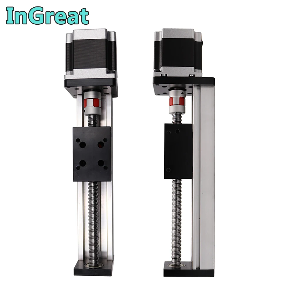 

200MM Stroke Slide Table Rail Sliding Linear Stage Ball Screw Rod Guide Platform with NEMA23 57MM 1.2Nm Stepper Motor Kits CNC