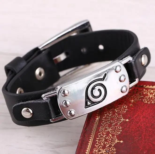

Naruto anime leather watch bangles for DIY Action Figure Toy punk wristband vintage rock 187