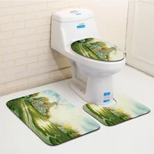 Zeegle микрофибра 3 шт. Набор ковриков для ванной живопись Rhyme коврики для ванной комнаты 3 шт. Противоскользящие коврики для ванной комнаты коврик для туалета