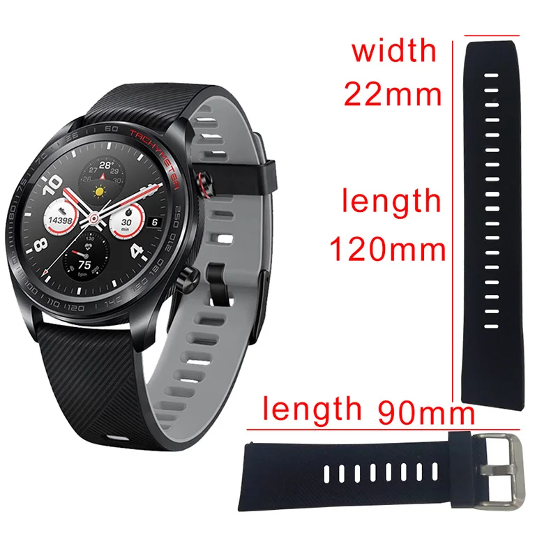 Ремешок для часов 22 мм силиконовый ремешок для часов быстросъемный ремешок для huawei GT Honor Magic Watch Band