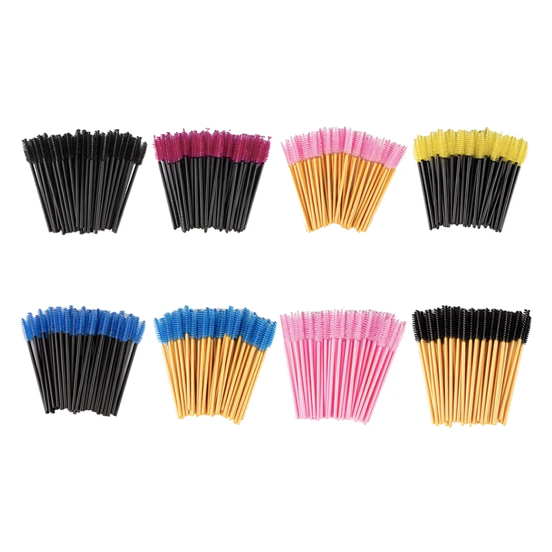 

New Good Quality Disposable 50 Pcs/Pack Eyelash Eye Lash Makeup Brush Mini Mascara Wands Brush Eyelash Extension Tool
