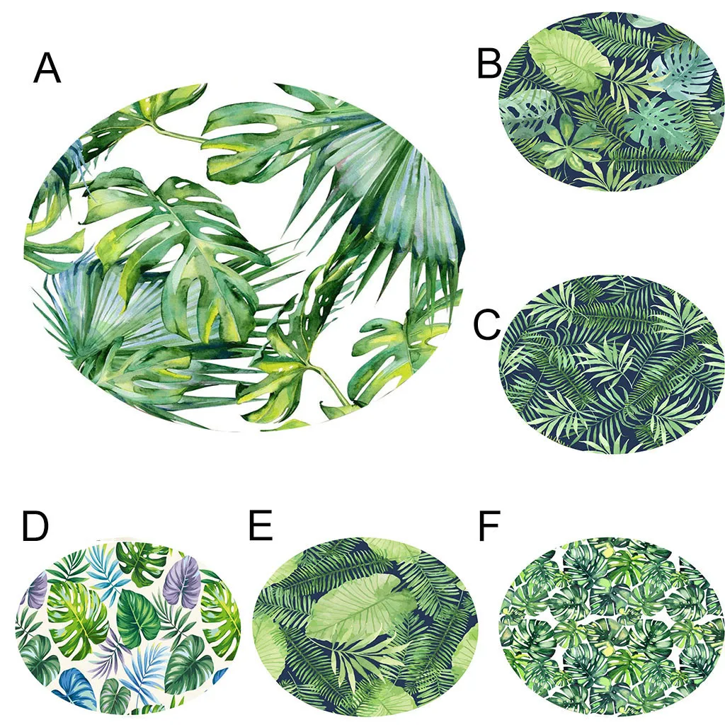 Коврик для ванной комфортный зеленый узор листья круглая зона обертывание одеяло ванная комната ковры 55 см флисовый пол нескользящий ковер tapete 24. Мая 3