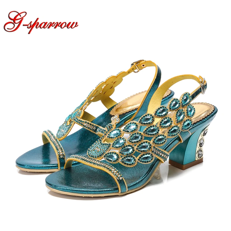 turquoise rhinestone sandals