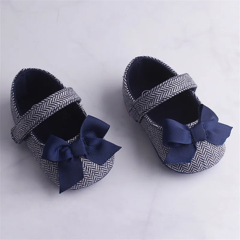 PUDCOCO Лидер продаж одежда для малышей для девочек детская обувь, Новорожденные с бантом для маленьких противоскользящие бант, мягкая подошва тапочки для малышей начинающих ходить 0-18 M