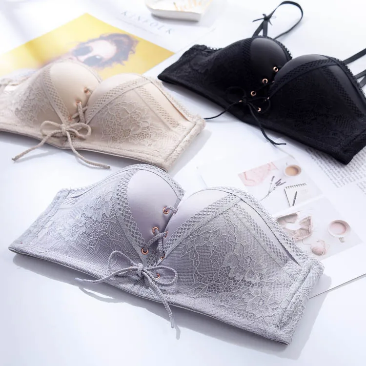 CINOON New Top Sexy Underwear Set Women Wireless Brassiere Push up Bra and Panty Sets Embroidery Solid color Lingerie Set (3)