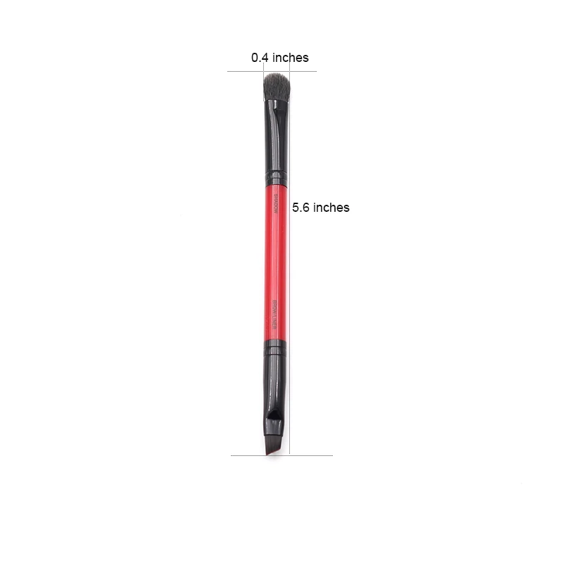 Ограниченная серия красный корпус кривая пластиковая длинная ручка мягкая синтетическая 3 шт. угловая кисть для пудры/теней/губ набор кистей