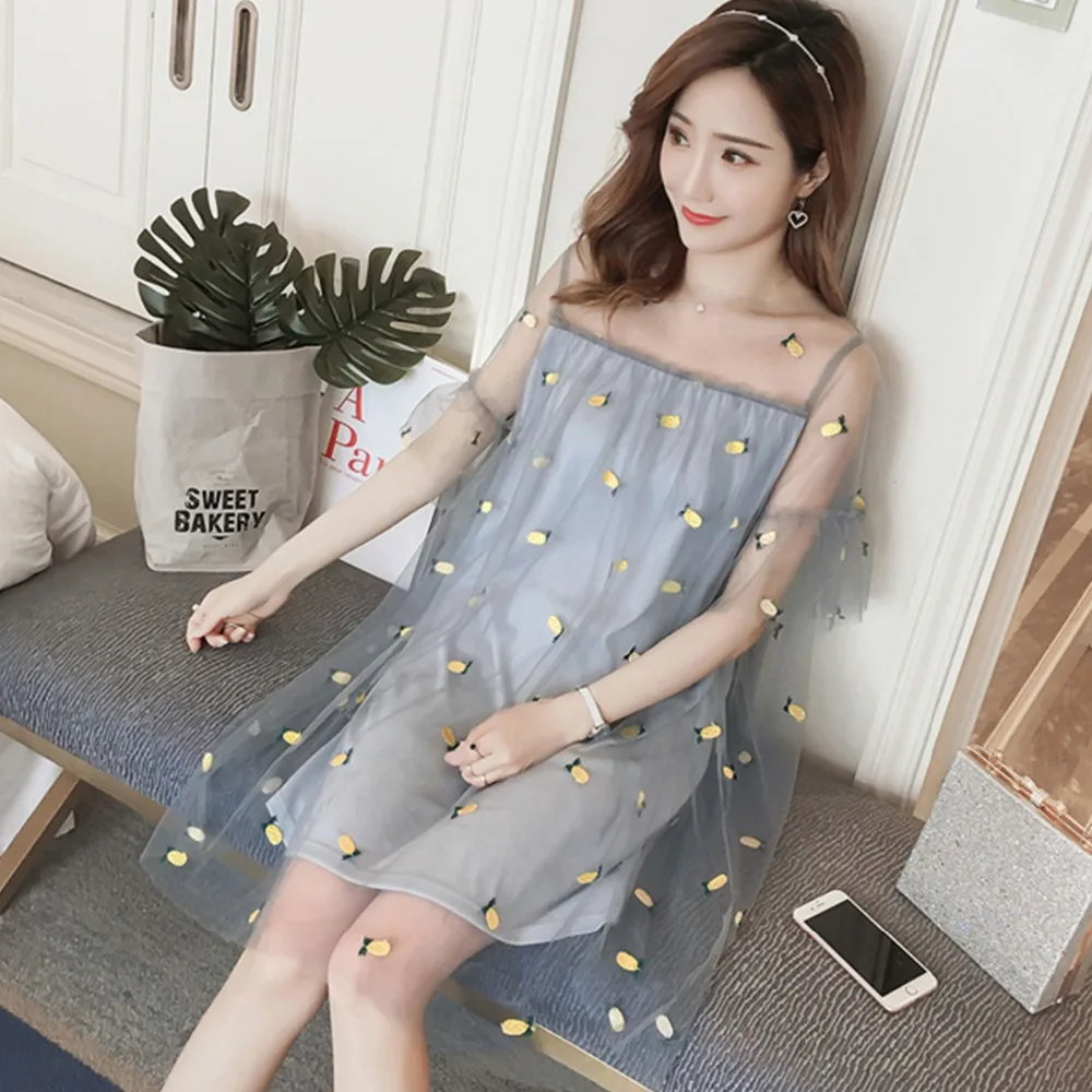 Maternity Photo Shooting Dress Pregnant Woman Sweet Cute Mesh