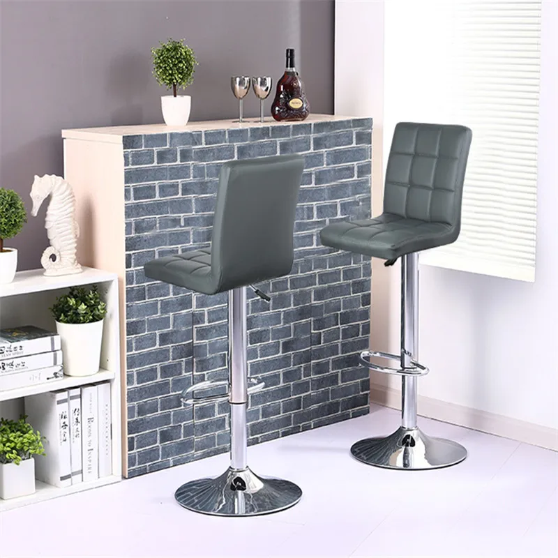 

2PCS Adjustable Table Bar Chair Synthetic Leather Swivel Bar Stools Chairs Modern Formal Dinning Chairs Counter Pub Chair HWC