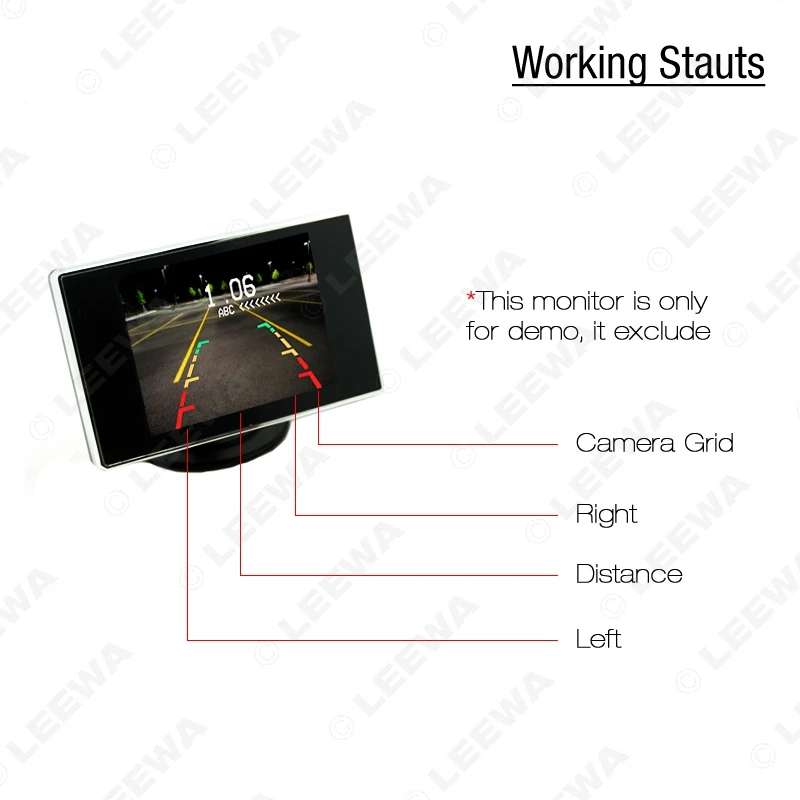 Leewa автомобиль 4-Сенсор заднего парковка Сенсор Реверсивный Системы с 3.5 дюймовый монитор 16.5 мм Камера # CA2762