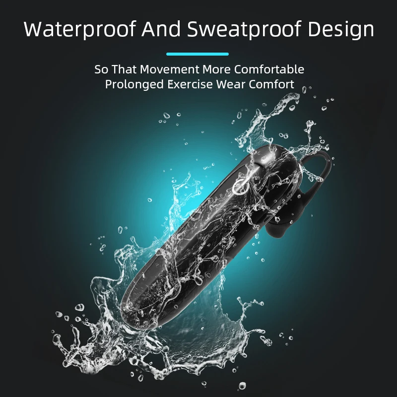 24 Hours Play Business Bluetooth Headset Car Bluetooth Earpiece Hands Free with mic ear-hook Wireless Earphone for iPhone xiaomi