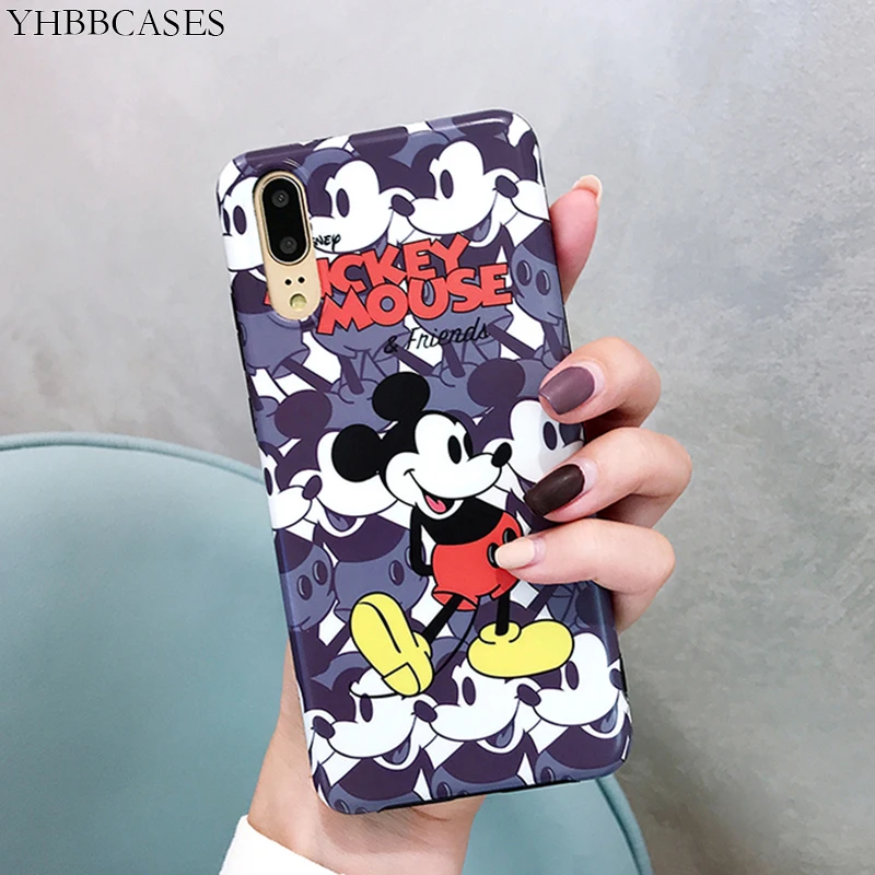 YHBBCASES Cartoon Phone Cover For Huawei P20 P30 Pro Soft Case Honor V20 9 10 Retro Cute Mickey Cases Mate 20 |