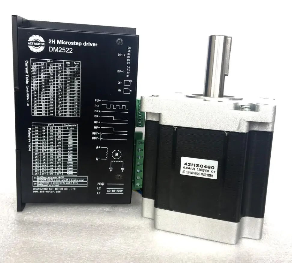 

Great CNC Kit! ACT Motor 1PC Nema42 Stepper Motor 42HS0460 100mm 6A 1700oz-in+ 1PC Driver DM2522 220V 6A CNC Plasma Machine