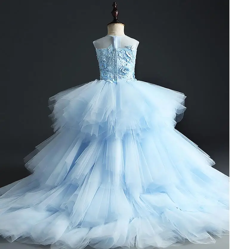 Download Baby Girls Wedding Party Dress Beads Butterfly Layered ...