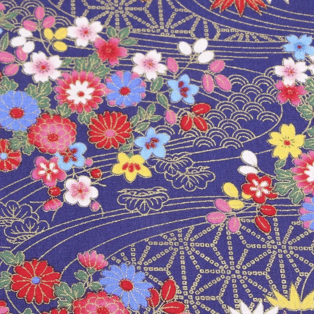140 см* 50 см японское кимоно цветущая вишня хлопчатобумажная ткань для пошива одежды ремесло ткань лоскутное шитье материал ткань