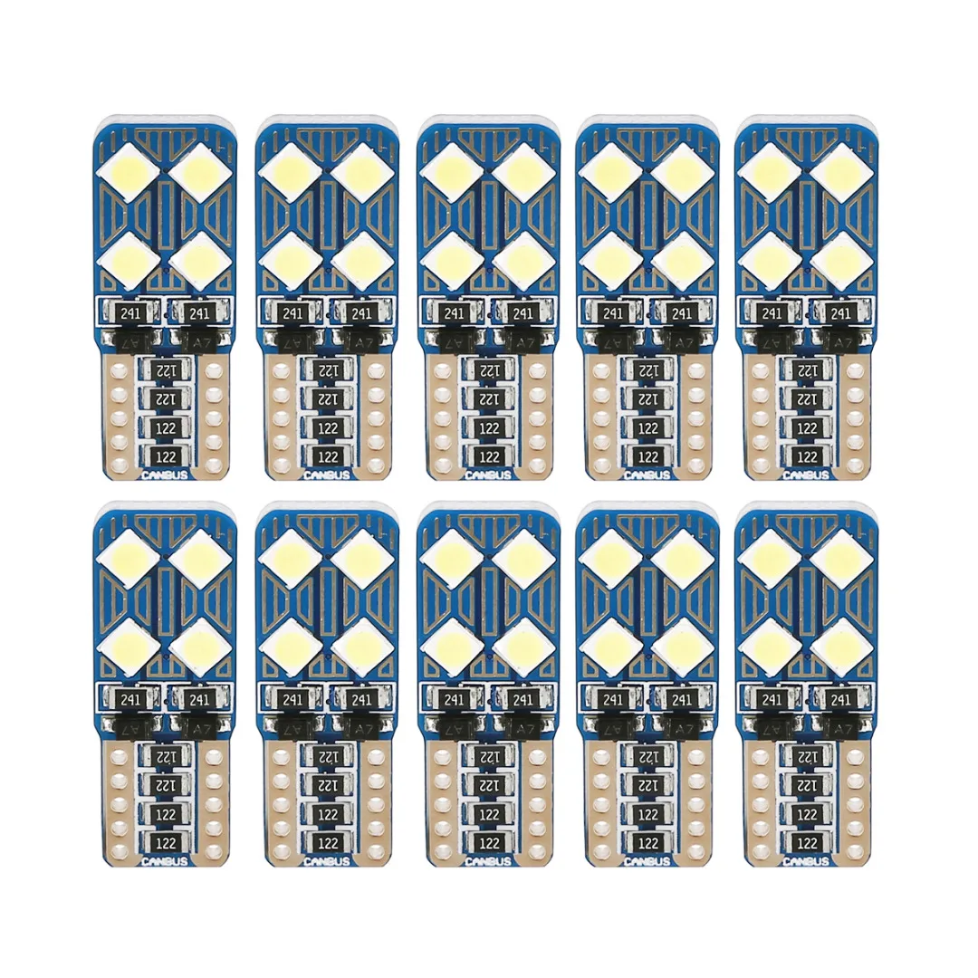 

Mayitr 10pcs T10 3030 8LED Canbus Error Free Car Light Super White Auto Side License Plate Signal Lamp Bulb for Car Lighting