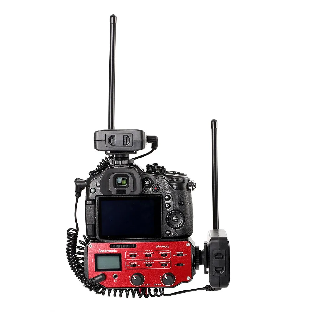 Saramonic lavalier ميكروفون لاسلكي vhf المزدوج نظام كيت (مع قسط الصوت خلاط)