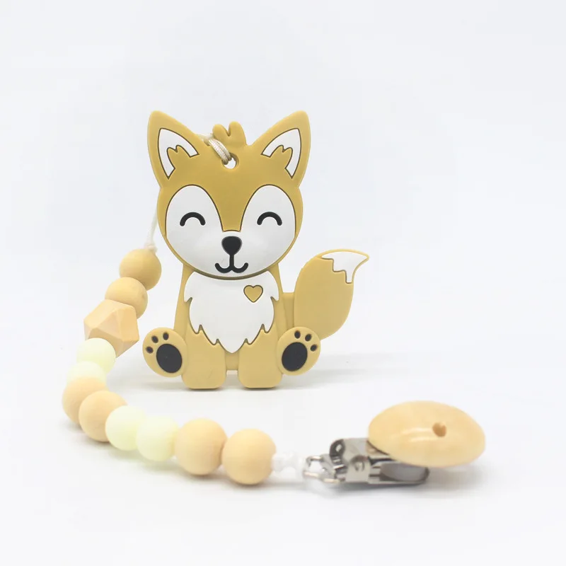 

Wood Pacifier Clip Handmade Silicone Pacifier Chains Safe Teething Chain Baby Teether Eco-friendly Pacifier Clips Holder Chain