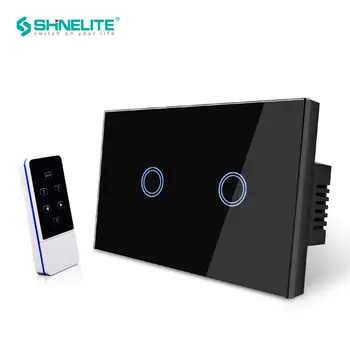 

AU US Standard 2 Gang 1 Way Remote Control Light wall Switch,Crystal Glass Panel Touch Switch,Wall Light Switch For Smart home