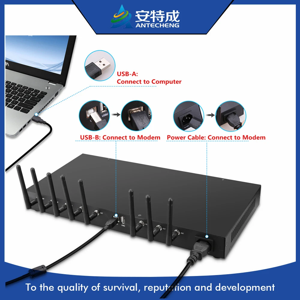 Usb Interface Rack Mountable 1u Sms Modem Gsm/gprs Multi Sim Card