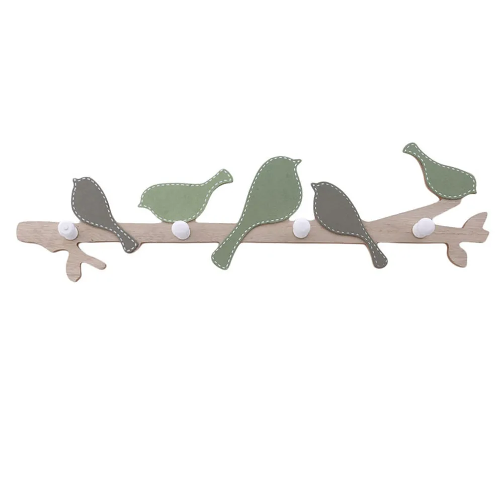 

Ellenmar Wall Hanger Cartoon Bird Design Wooden Hanger with 4 Hook Creative Wall Clothes Coat Hanging Hook Home Storage Rack