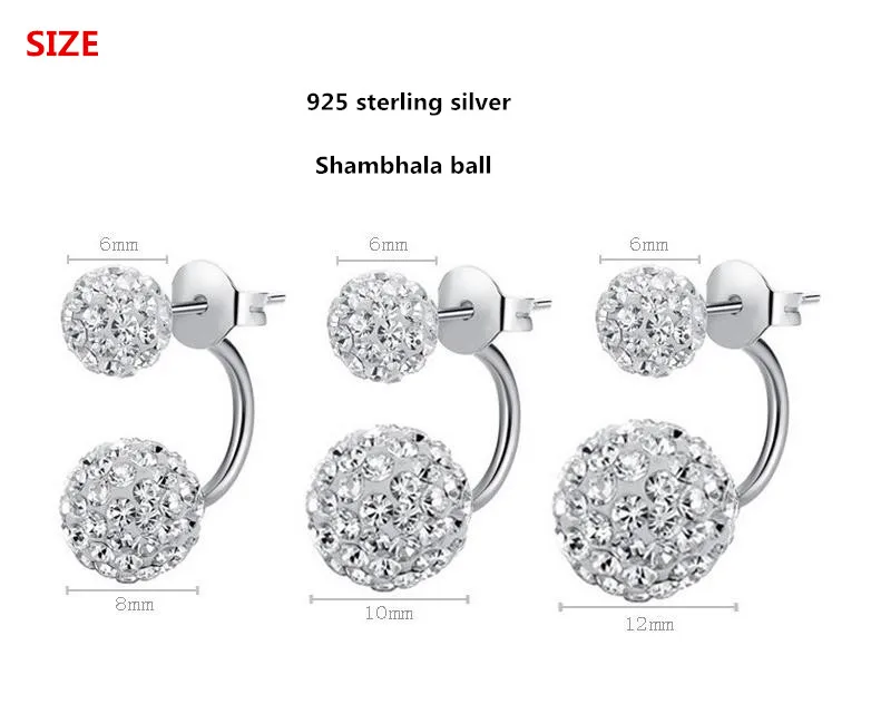 2019 Fashion Shiny Crystal 925 Silver Ladies Stud Earrings Jewelry Gift Wholesale