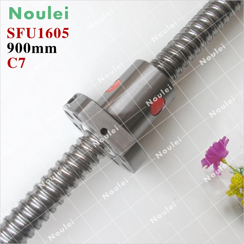 

Noulei C7 Rolled ball screw custom,5mm lead SFU1605 ball screw 900mm with 1605 ball nut