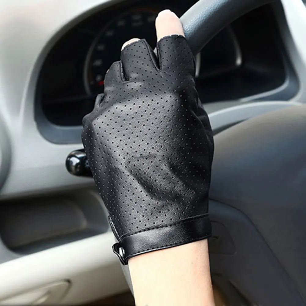 Новые спортивные перчатки на половину пальца Мужчины искусственная кожа Тяжелая атлетика зимние варежки без пальцев перчатки LMH66