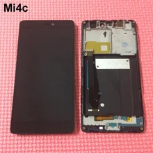 100% geprüft arbeits lcd display touchscreen digitizer montage mit rahmen für xiaomi mi4c mi 4c m4c telefon ersatzteile