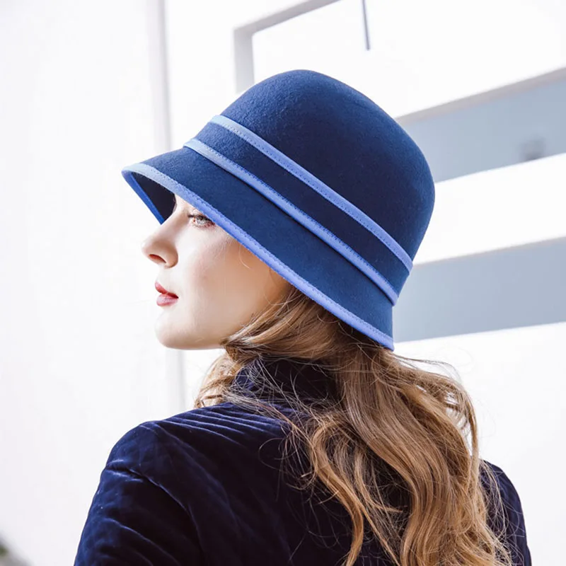 Шляпа Фибоначчи женская осенне зимняя круглая с круглыми полями|wool felt hat|womens fedora