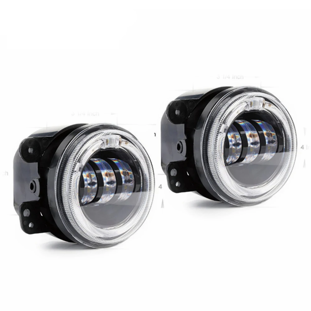 4 дюймовые светодиодные противотуманные фары с led angel eyes Белый для Jeep Wrangler 1996- 30W фары противотуманные линзы дальнего модернизации "сделай сам"