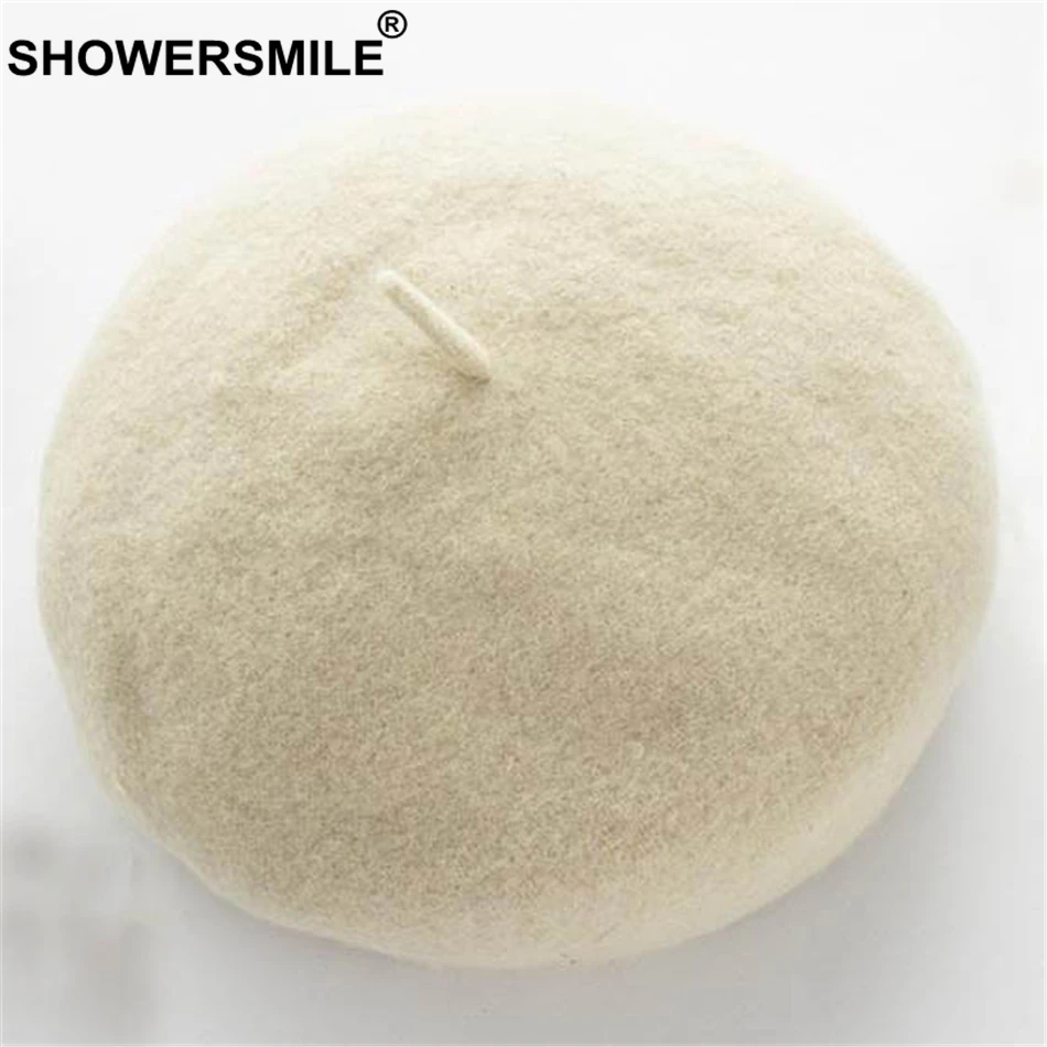 SHOWERSMILE колпачок из шерсти Для женщин бордовый Повседневное головной убор художника Женский милый британский стиль утконоса шляпа