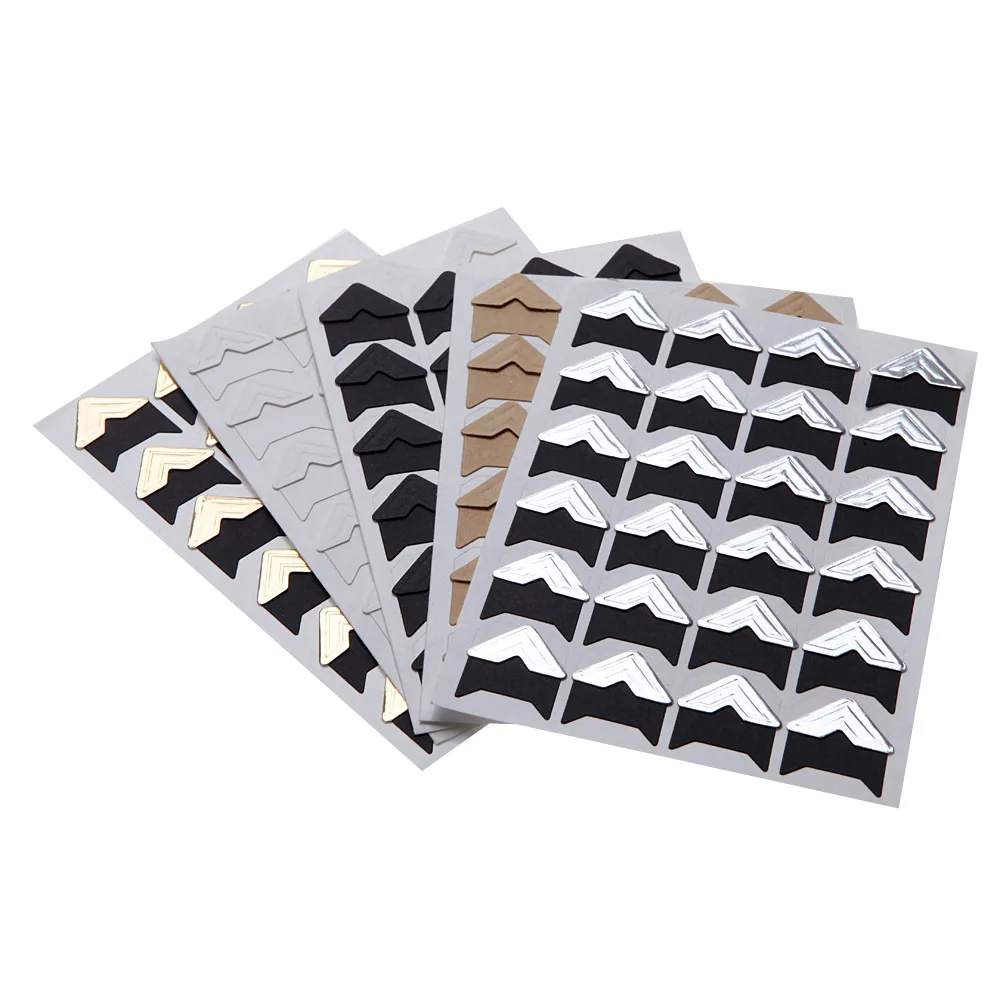 5 Sheet DIY Photo Album Scrapbook Corner Sticker PVC 24pcs/sheet