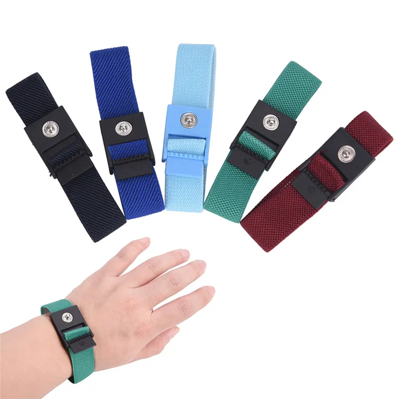 

Adjustable Anti Static Cordless Bracelet Electrostatic ESD Discharge Cable Band Wrist Strap Color Random