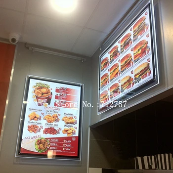 

LED Illuminated Wall Mounted Acrylic Menu Board for Fast Food Restaurant/Hamburger shop/Pizza Shop