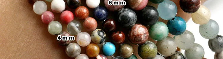 Высокое качество 4 мм 6 мм 8 мм разные цвета в произвольном порядке природа Свободные полудрагоценные круглые каменные бусины-разделители для DIY модное ожерелье ювелирные изделия