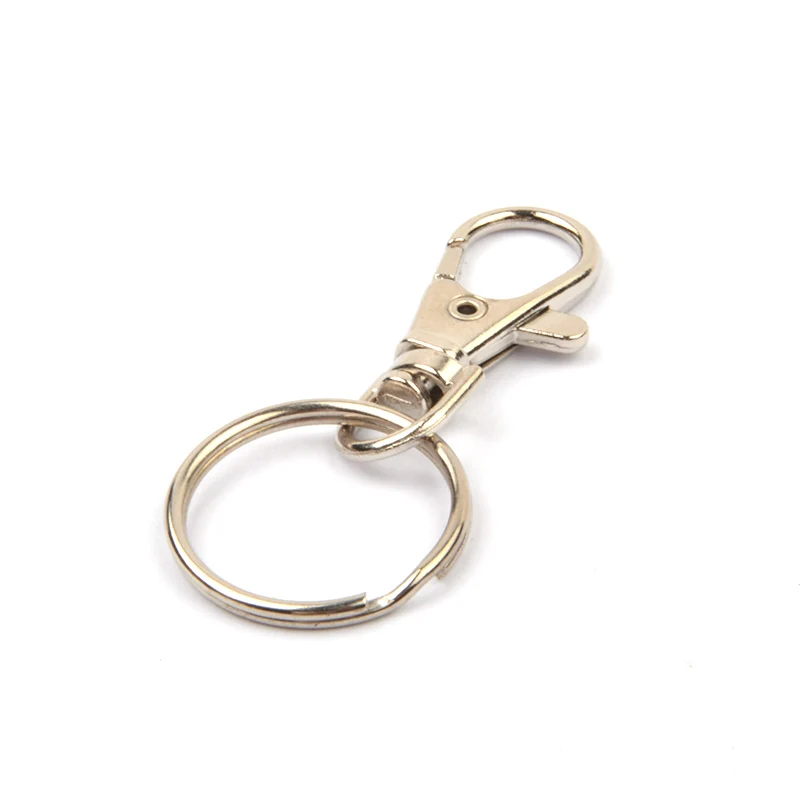 

Swivel Lobster Clasp Clips With Keyings Metal Key Hooks Keychain Split Ring for DIY Bag Chaveiro 5pcs/lot