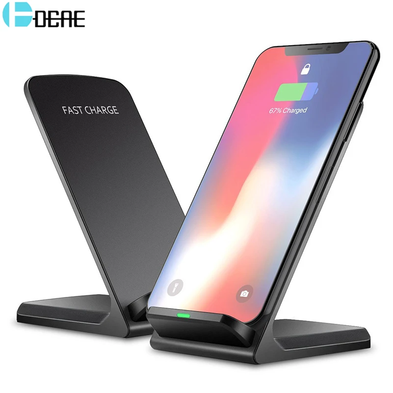 DCAE 10W Qi Wireless Charger For Samsung S9 S8 S7 Note 9 8 Fast Wireless Charging Dock For iPhone XS MAX XR X 8 Plus USB Charger