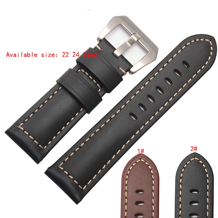 

Free Shipping High Grade 24mm Genuine Leather Watch Band Strap Bracelet PA_531