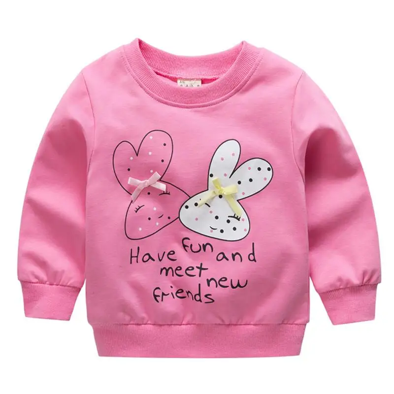 

Infant Baby Girls Sweatshirt Kid Toddler Clothes Spring Autumn Hoodies Cotton Cartoon Rabbit Animal Long Sleeve Tee Pullover Top